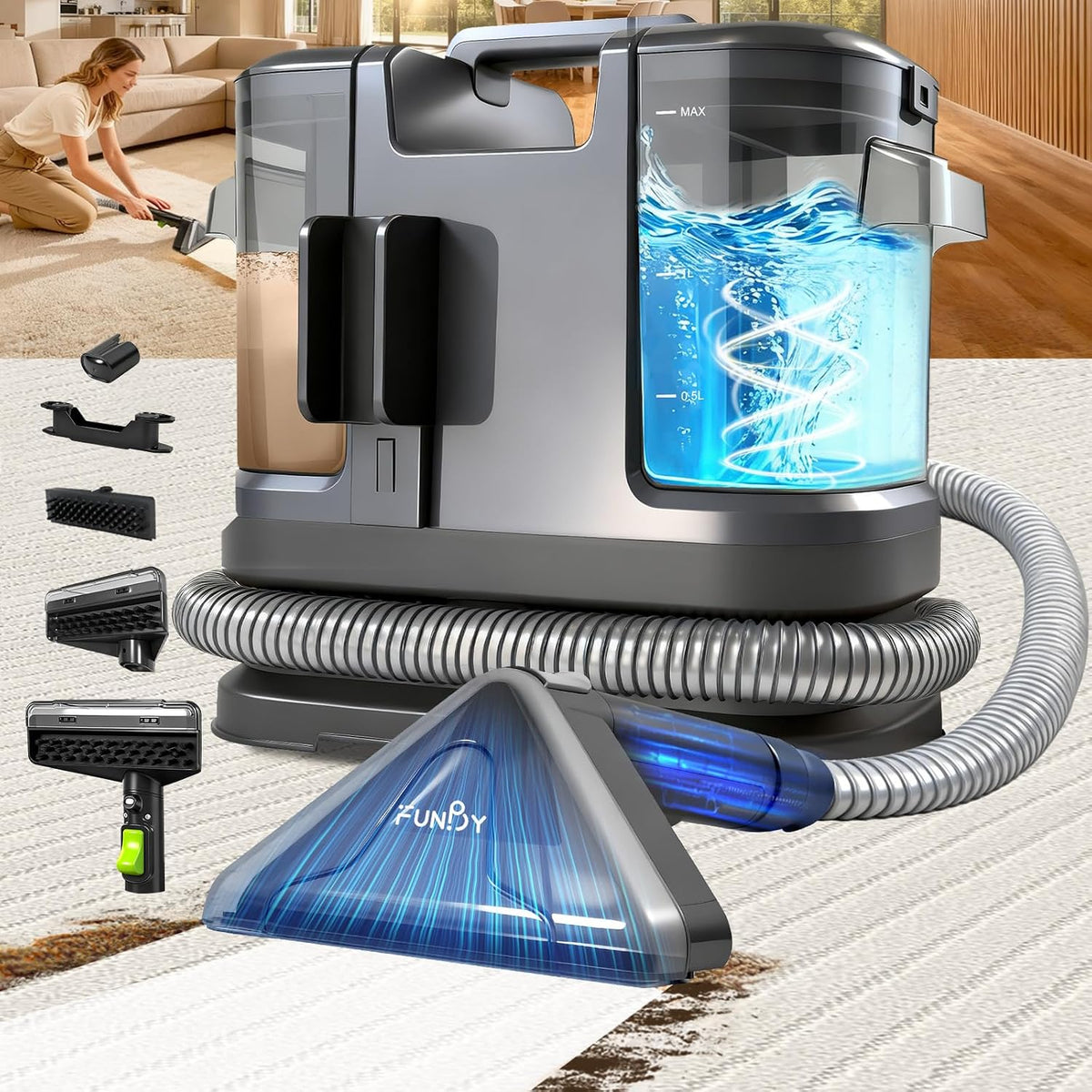Portable Carpet Cleaner Machine, Carpet & Upholstery Cleaner Machine 15KPA