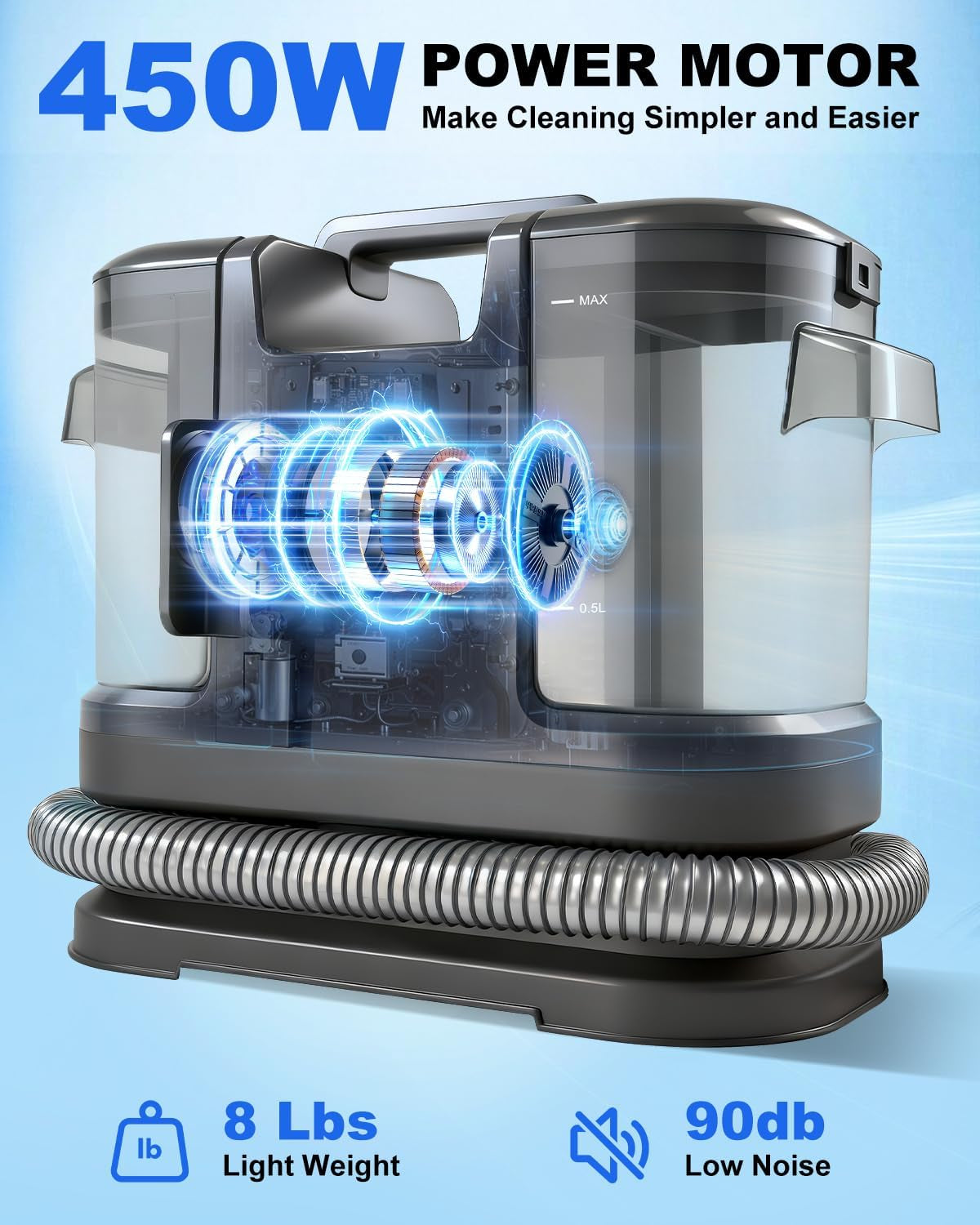 Portable Carpet Cleaner Machine, Carpet & Upholstery Cleaner Machine 15KPA