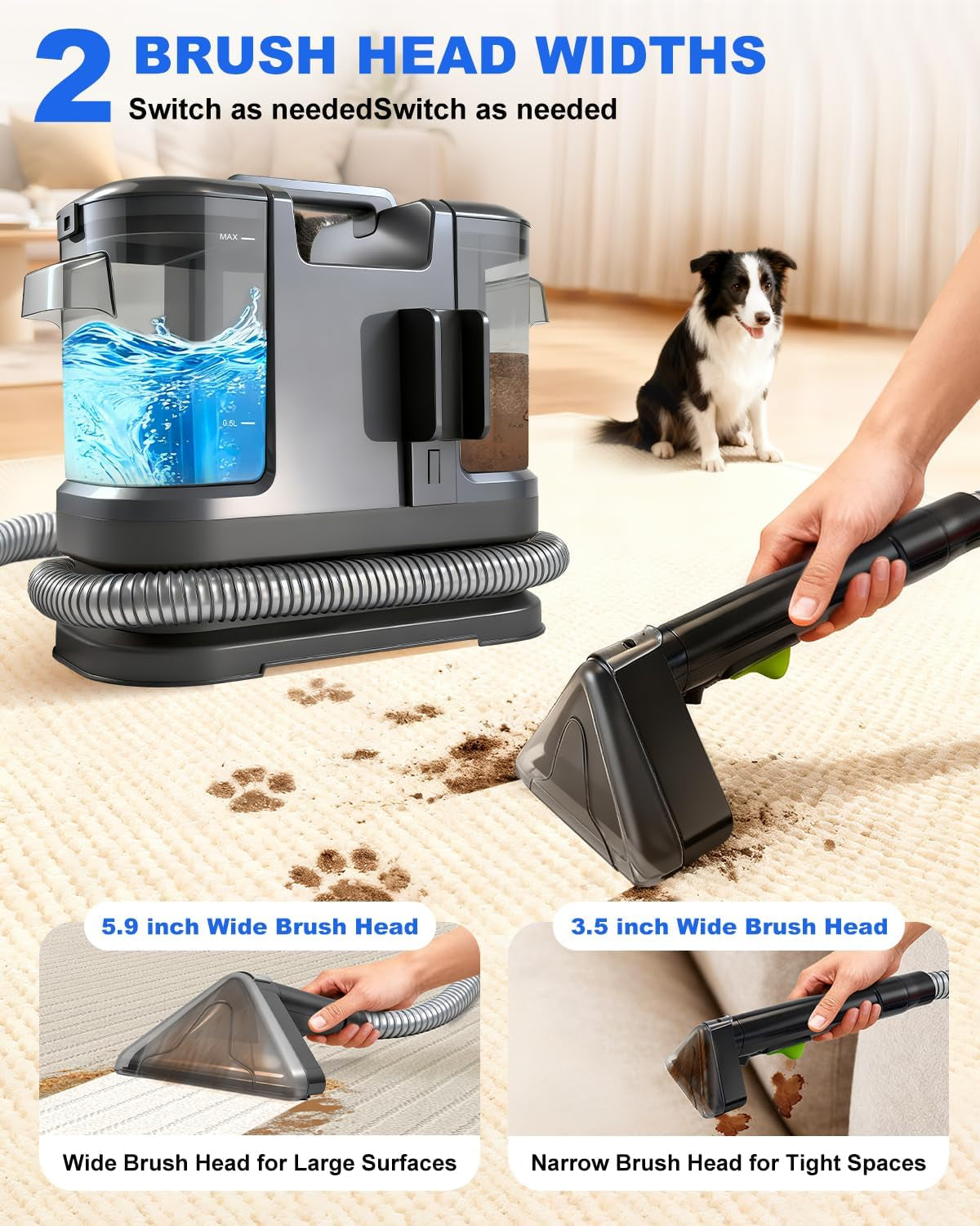 Portable Carpet Cleaner Machine, Carpet & Upholstery Cleaner Machine 15KPA