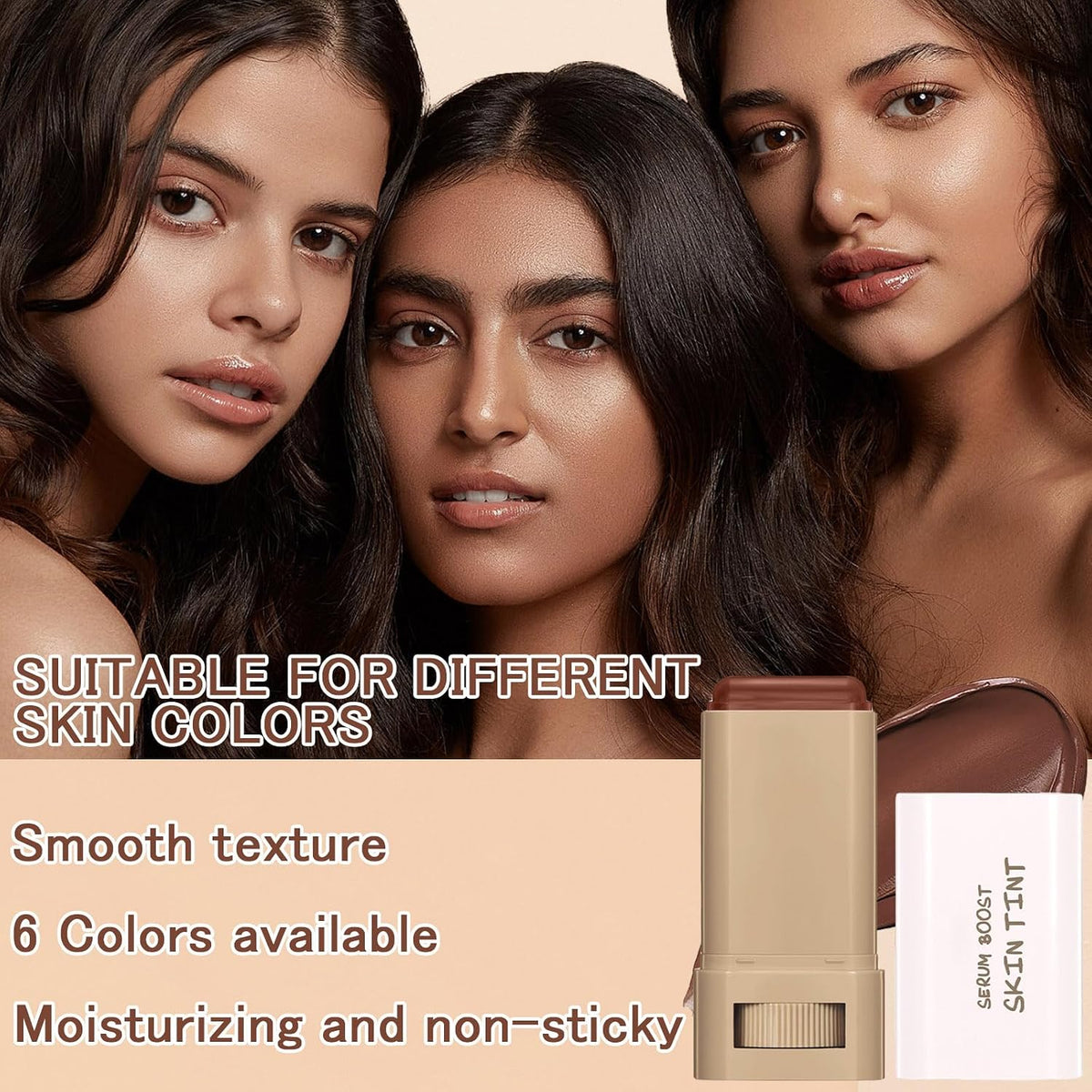 Tinted Moisturizer Serum for Boost Skin Tint, Solid Foundation Stick #01